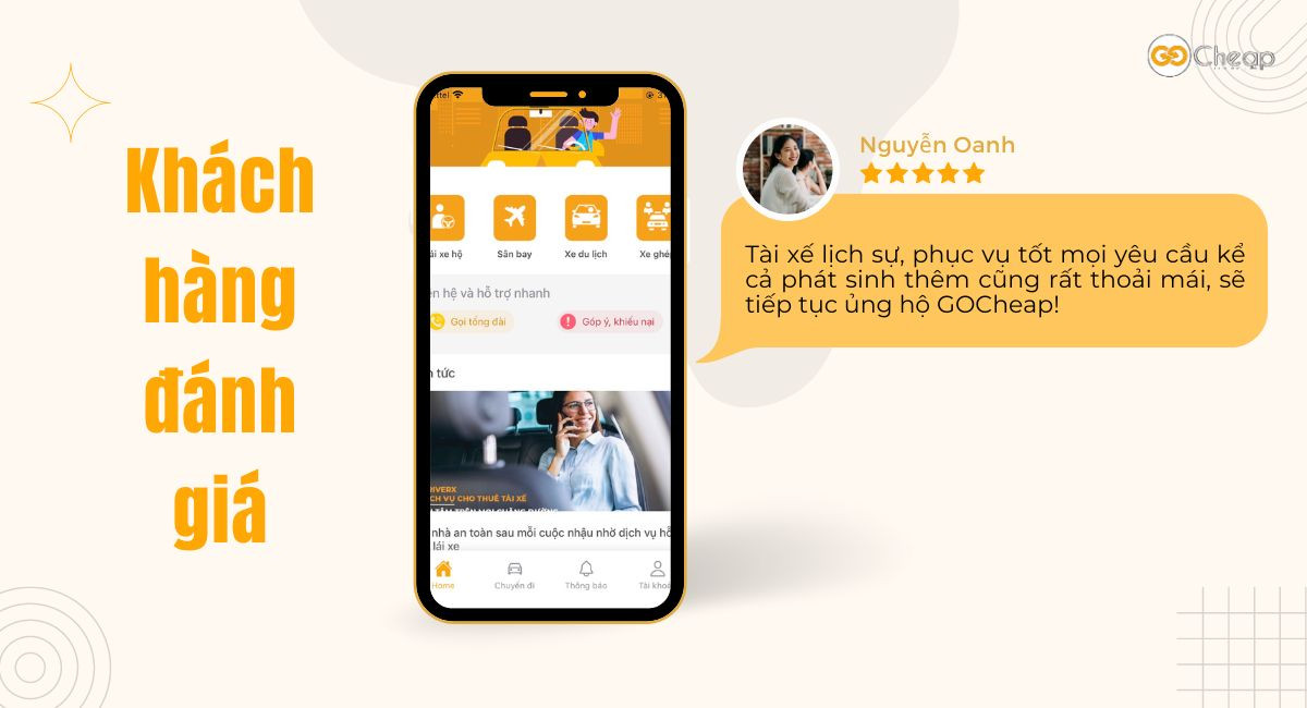 Khách hàng đánh giá về Tài xế cao cấp DriverX GOCheap!: Phan Đăng Duy