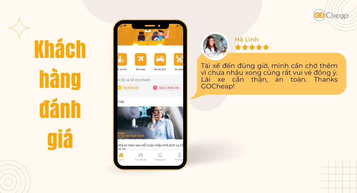 Khách hàng đánh giá về Tài xế cao cấp DriverX GOCheap!: Nguyễn Đình Kiên