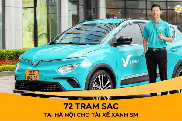 72 trạm sạc tại Hà Nội cho tài xế Xanh SM