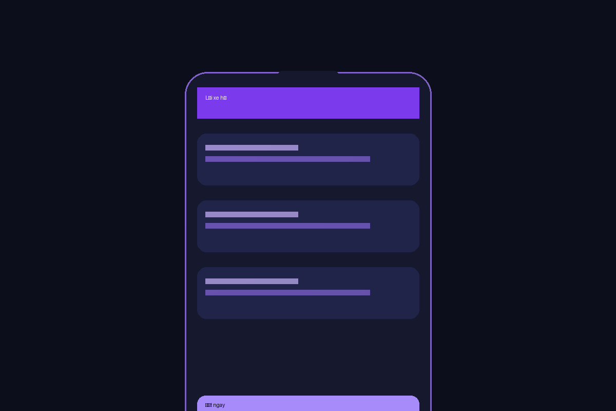 Minh họa giao diện đặt Lái xe hộ trên ứng dụng GOCheap